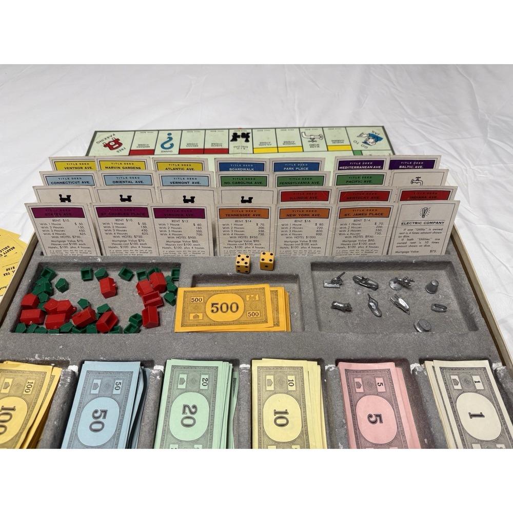 Vintage 1964 Monopoly Board Game Red Box‎ Parker Brothers (Complete Set) - Picture 12 of 16